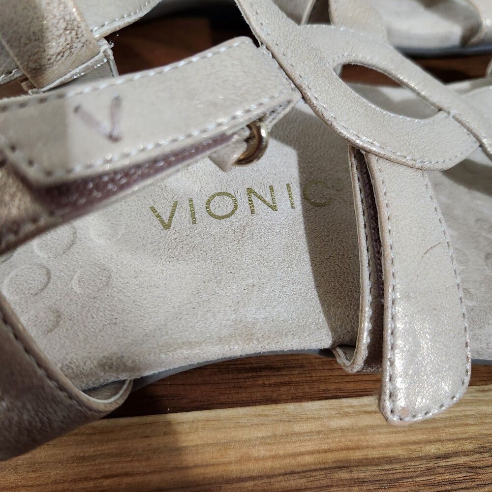 Vionic Rest Jodie Sandals Womens Beige Size 10 Arch Support Orthotic Adjustable - Picture 6 of 10